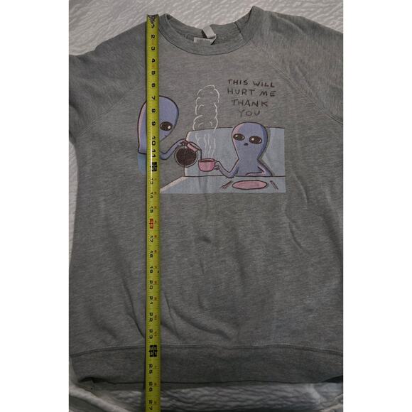 Strange Planet Thank You Bella + Canvas Comfy Gray Sweatshirt Size Medium - Picture 8 of 8